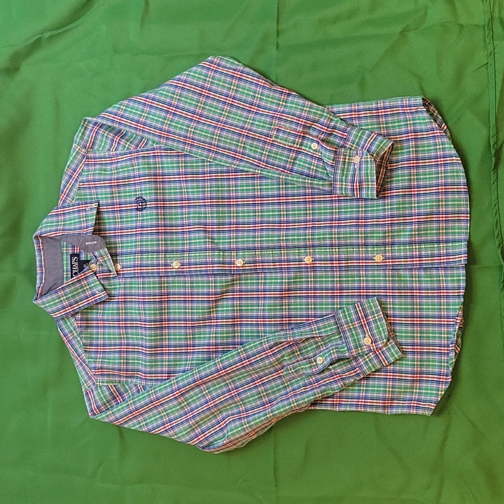 Chaps Boys Long Sleeve Button Down Shirt M 10/12 Like New